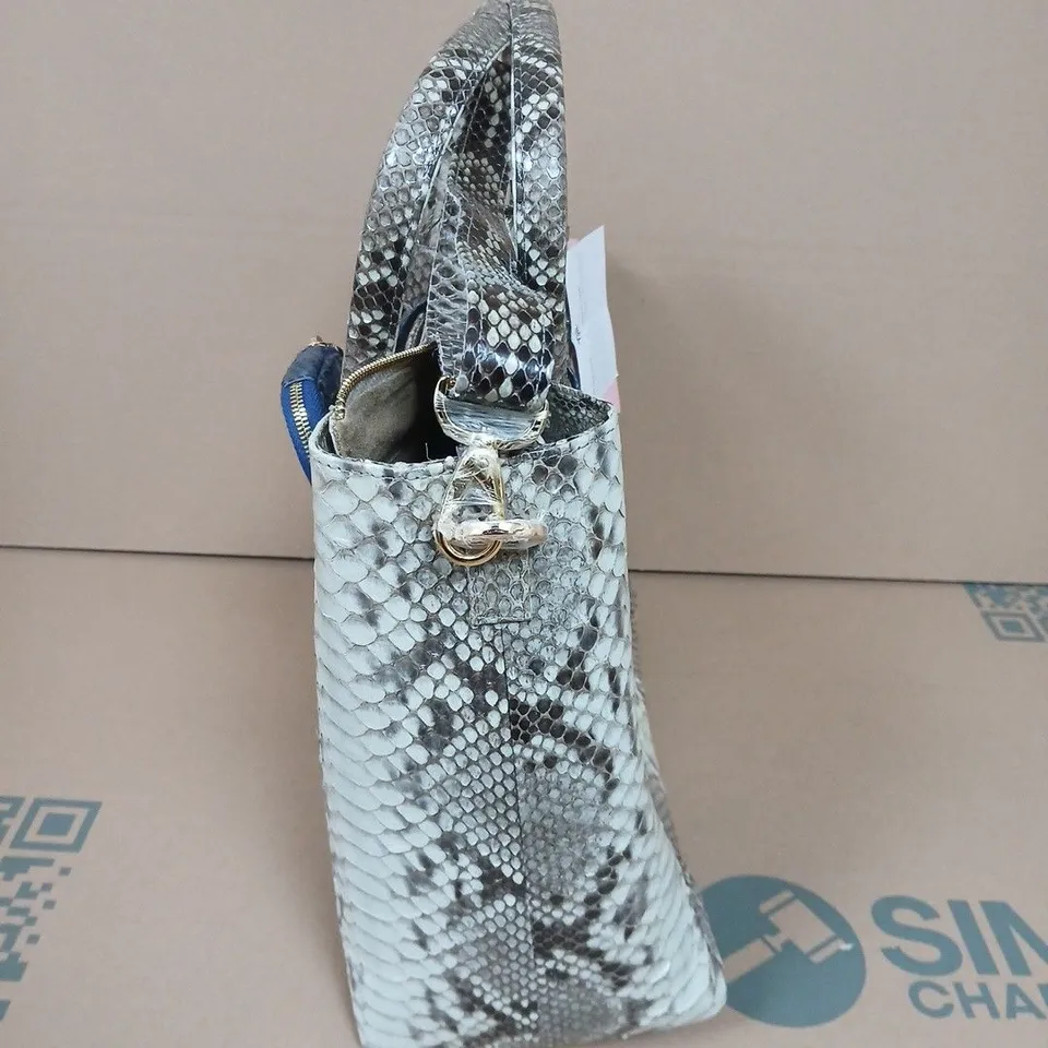 LA MAREY SNAKESKIN LEATHER TOTE BAG