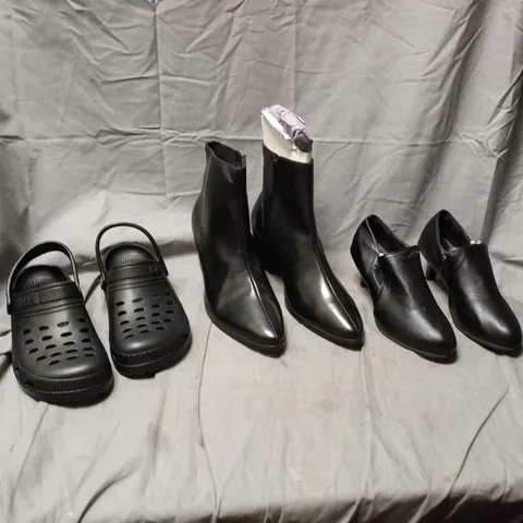 BOX OF APPROXIMATELY 12 ASSORTED PAIRS OF SHOES & FOOTWEAR ITEMS IN VARIOUS STYLES, SIZES & COLOURS - COLLECTION ONLY