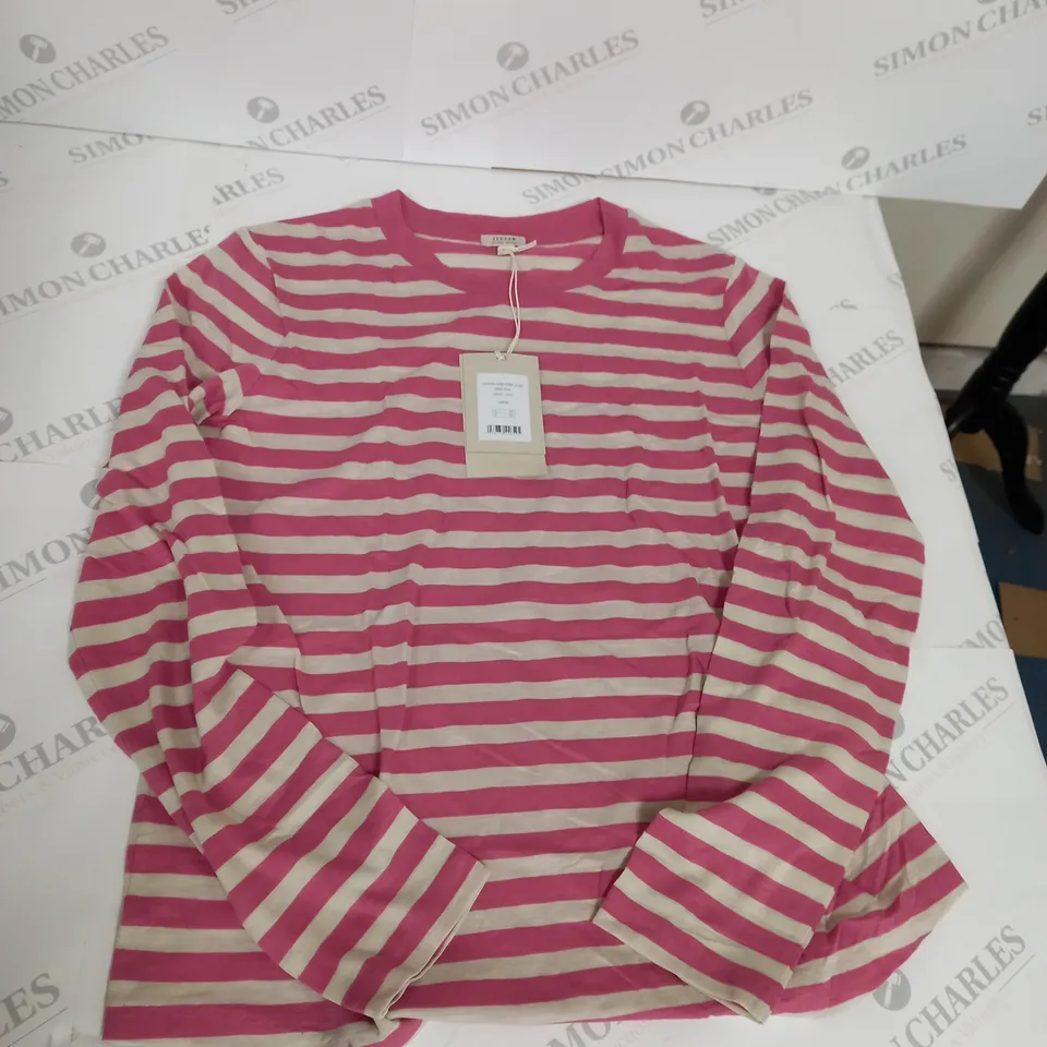 JIGSAW SLUB STRIPE LONG SLEEVE TEE SIZE L 