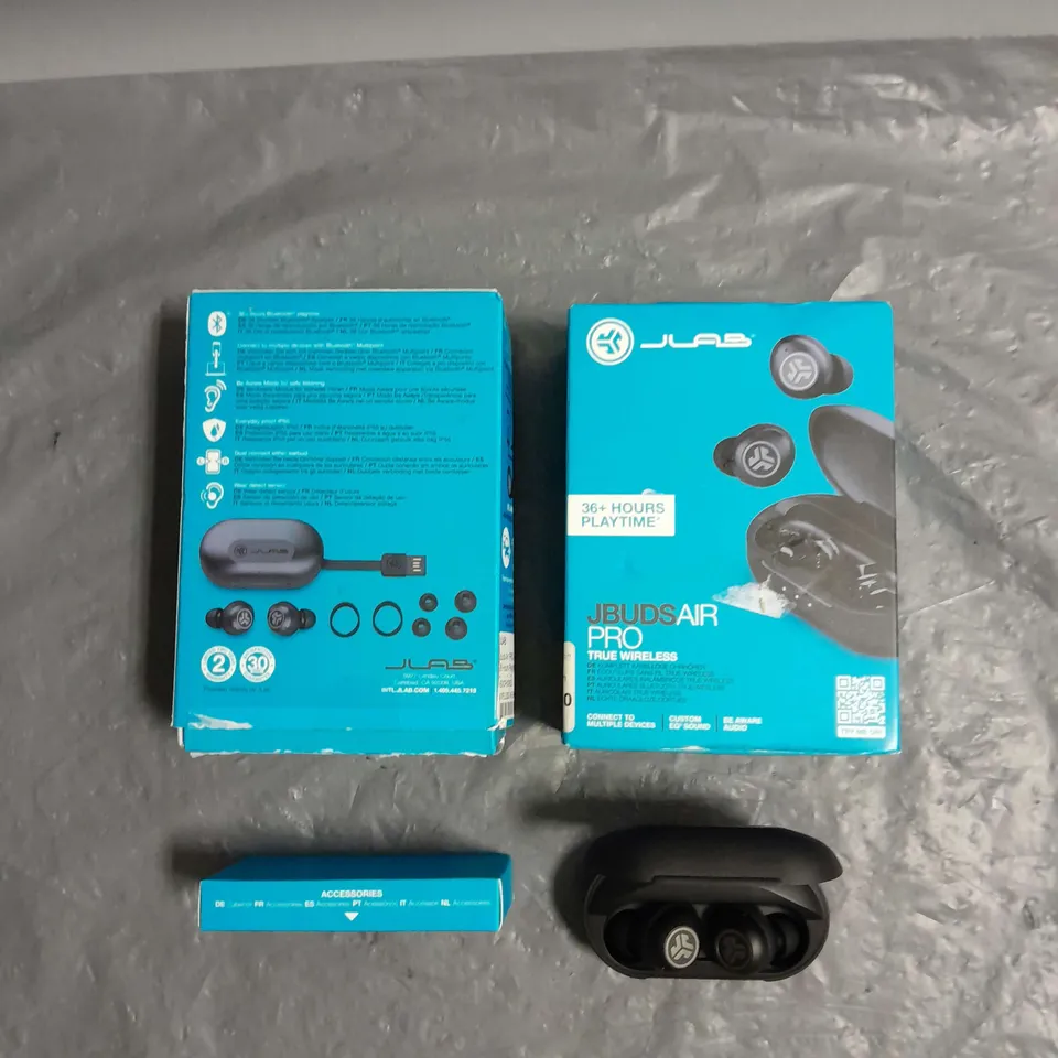 BOXED JLAB X2 JBUDS AIR PRO TRUE WIRELESS EARBUDS IN BLACK 