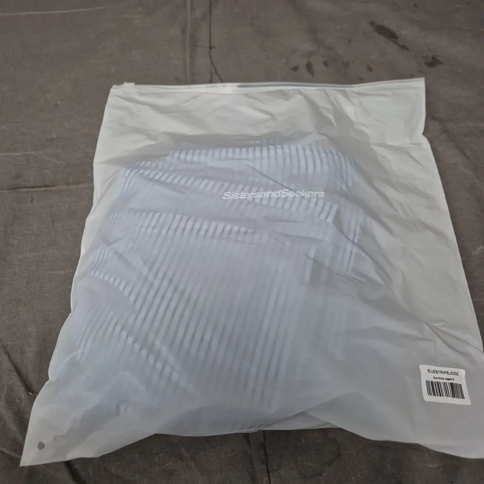 SISTER AND SEEKERS BLUE STRIPE JOGGERS – SIZE S