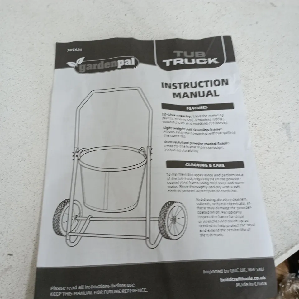 GARDENPAL TUB TRUCK GARDEN UTILITY CART