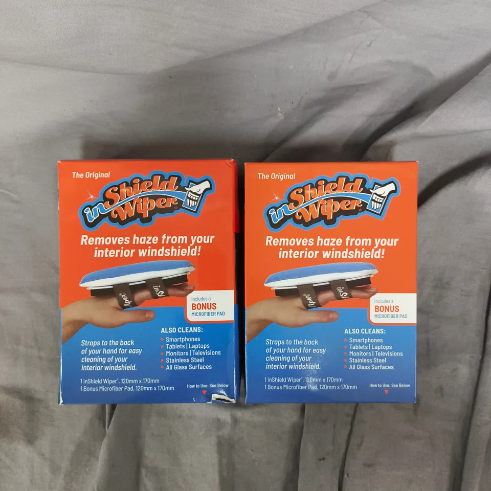 SET OF 2 INSHIELD WIPER MULTI-USE MICROFIBRE CLEANSERS