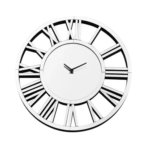 BOXED OVERSIZED AZUCENA MIRROR WALL CLOCK FOR LIVING ROOM (1 BOX)