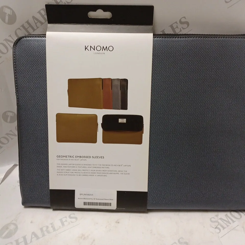 APPROXIMATELY 22 KNOMO LONDON GEOMETRIC EMBOSSED SLEEVES FOR MACBOOK PRO 15"