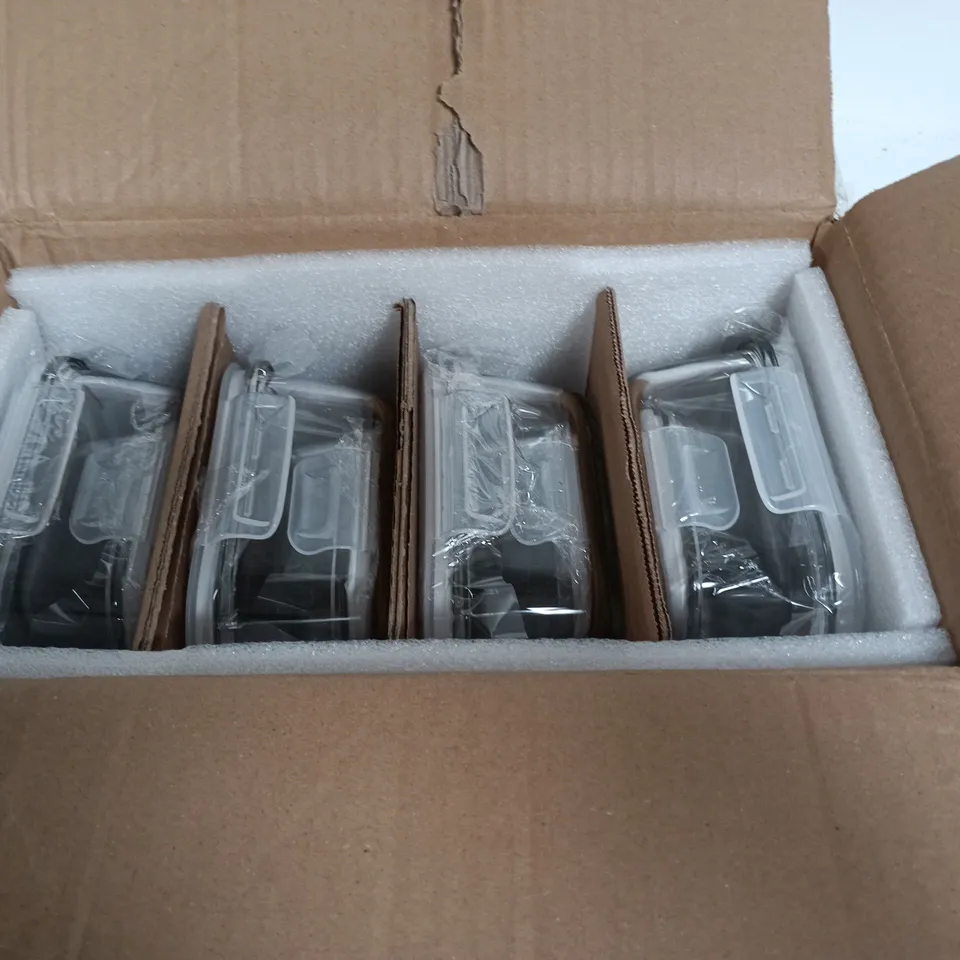 ZELO RECTANGULAR GLASS AIRTIGHT FOOD STORAGE CONTAINERS WITH LIDS – 4-PACK