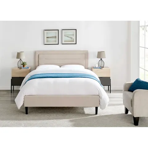 BOXED ASHLEIGH UPHOLSTERED BED FRAME (2BOXES)