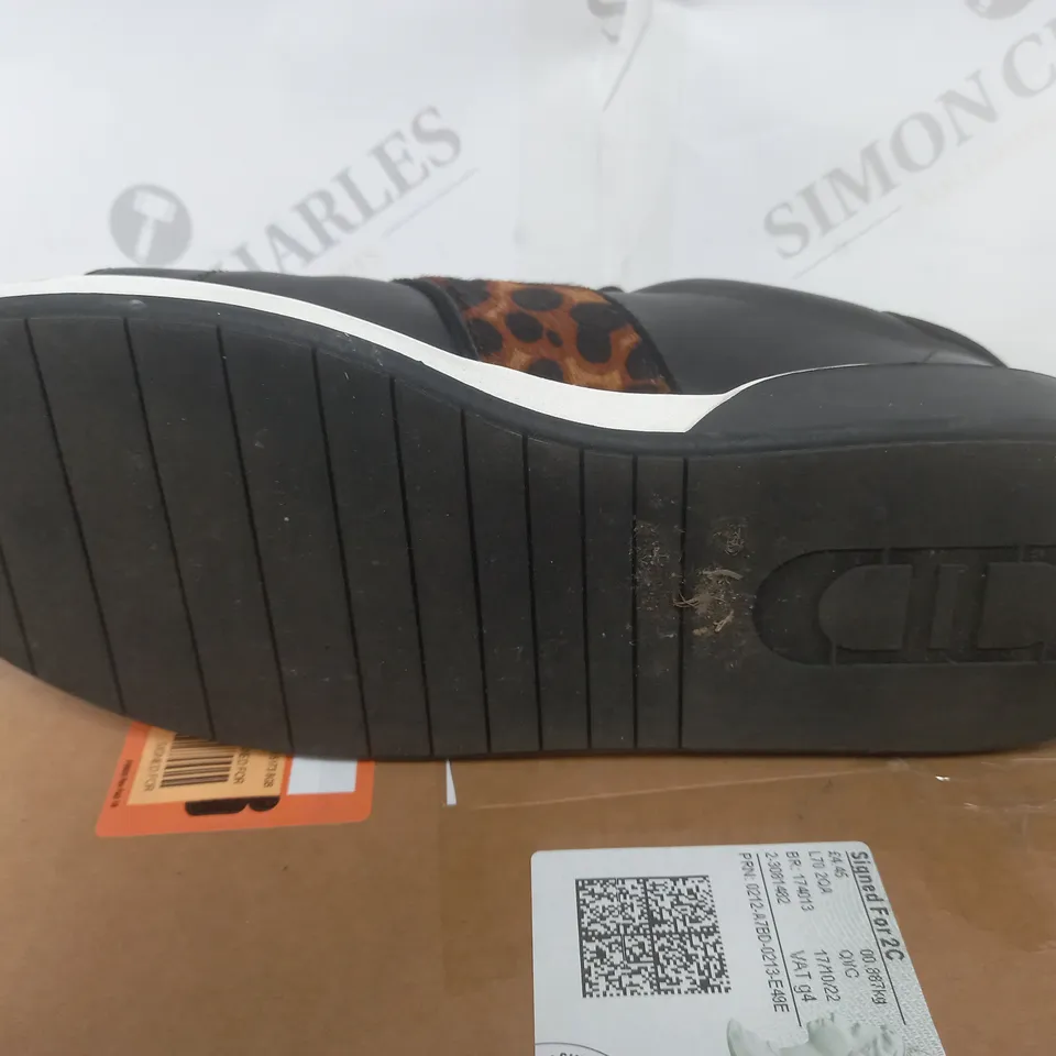 BOXED DUNE EDEN LEATHER TRAINOR BLACK SIZE 6