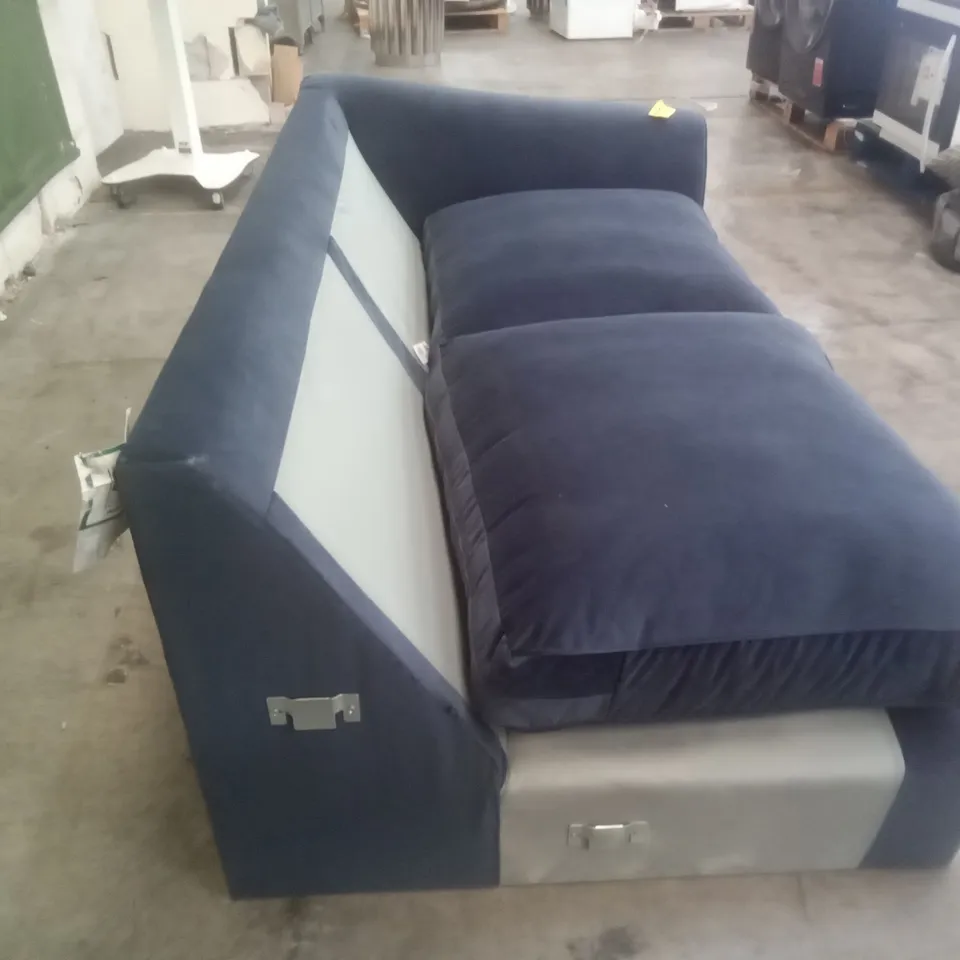 QUALITY DESIGNER ABBEY RHF SOFA SECTION - NAVY FABRIC 