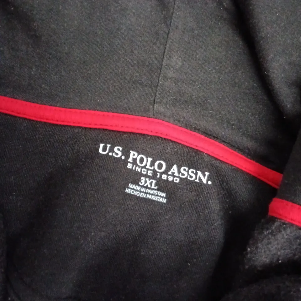 U.S. POLO ASSN. HOODIE – BLACK, ZIP FRONT, 3XL