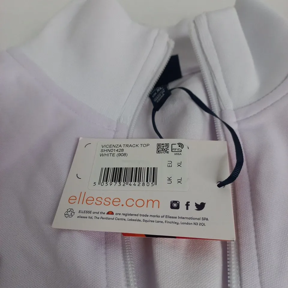 ELLESSE VICENZA TRACK TOP – WHITE, UK XL (EU XL)