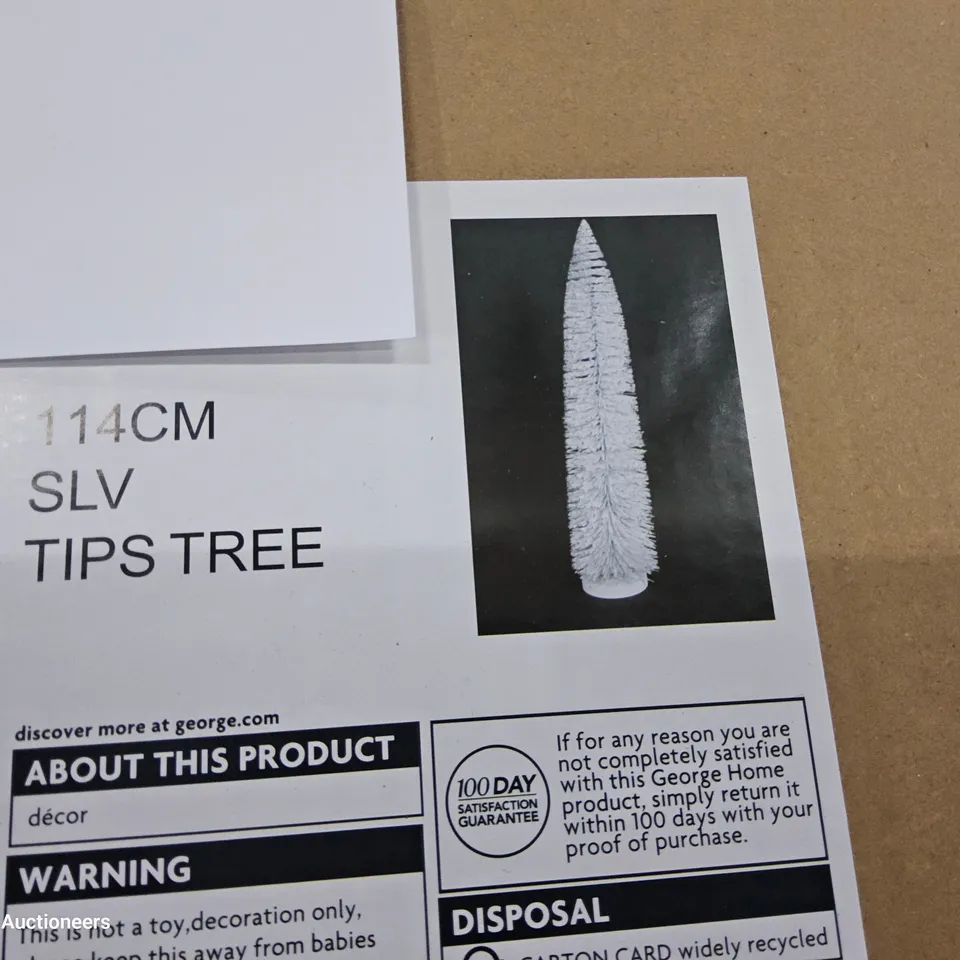 PALLET OF APPROXIMATELY 12 BRAND NEW BOXED 114cm SILVER TIPS TREE