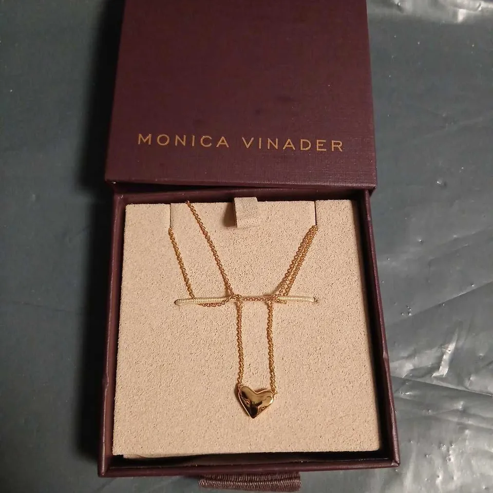 MONICA VINADER GOLD-TONE HEART PENDANT NECKLACE – BOXED