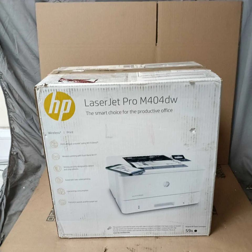 HP LASER JET PRO M404DW PRINTER BOXED WITH PLUG AND ACCESSORIES
