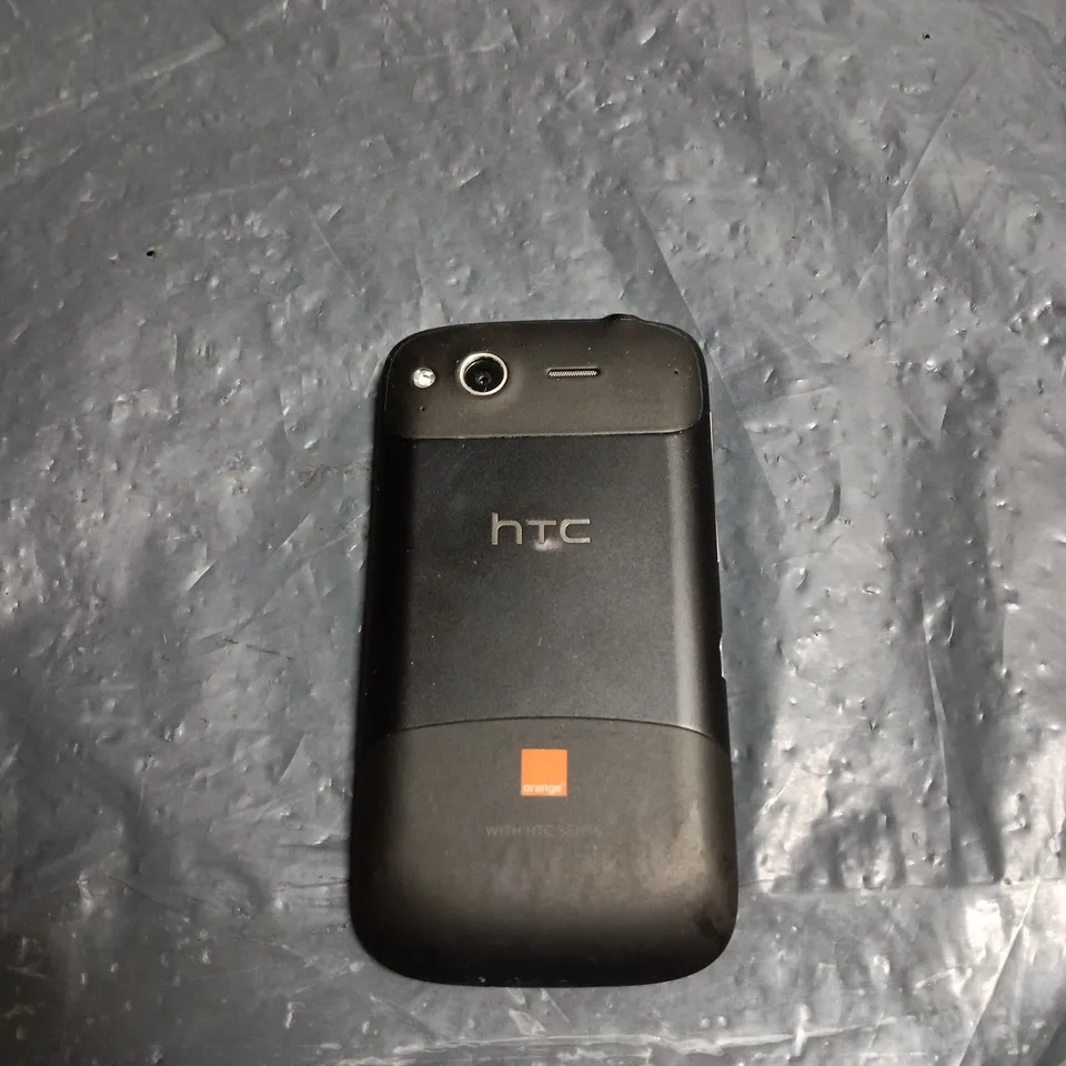 HTC SMARTPHONE – BLACK, ORANGE BRANDING ON BACK 