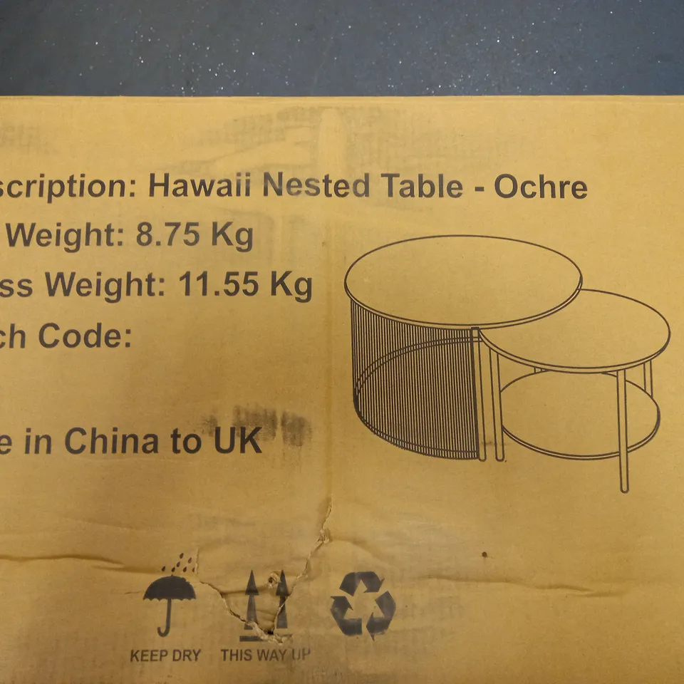HAWAII NESTED TABLE - OCHRE RRP £129.99