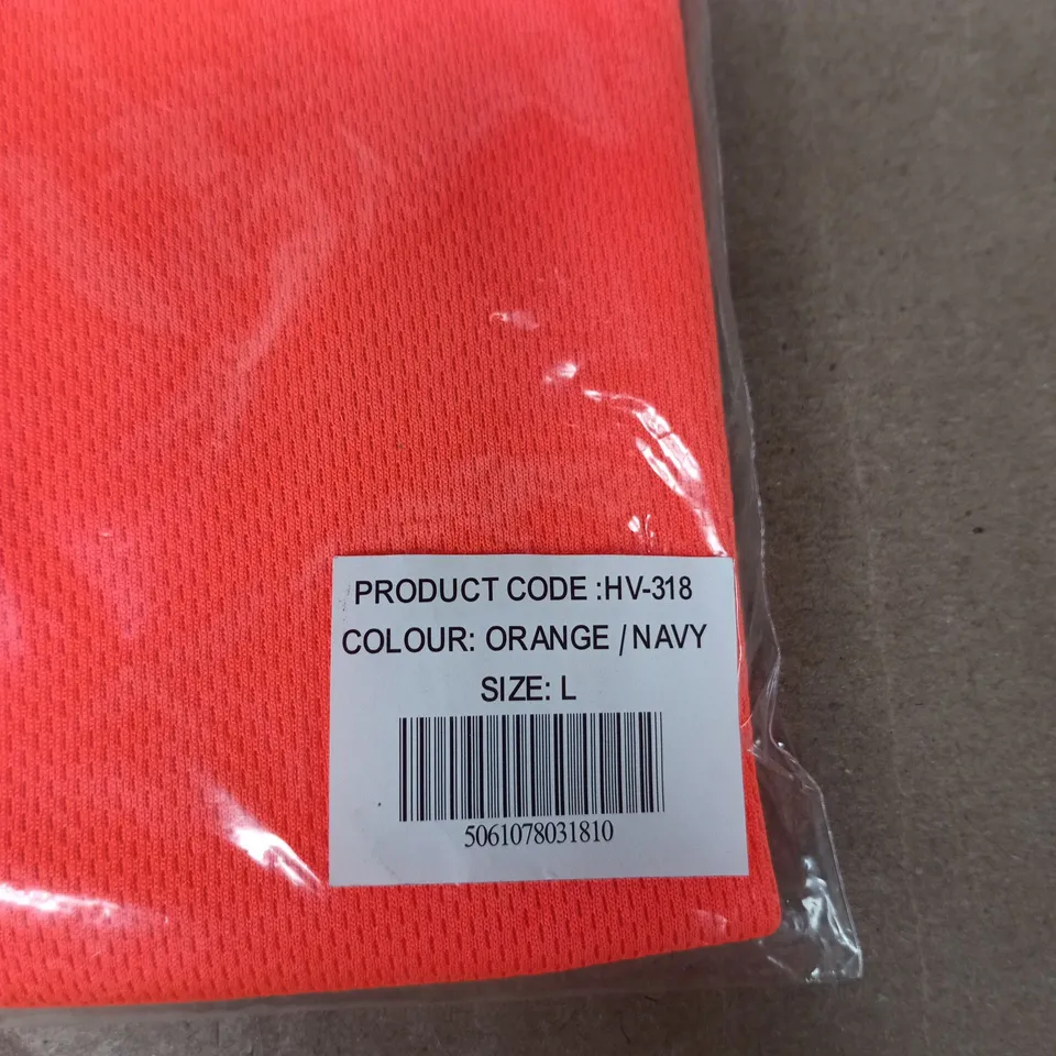 KAPTON HV-318 HIGH-VISIBILITY POLO SHIRT – ORANGE/NAVY – SIZE L