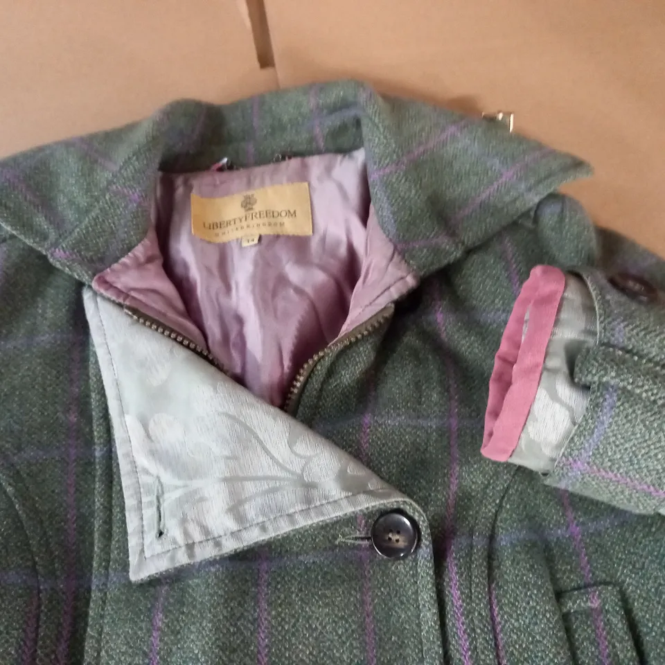 LIBERTY FREEDOM GREEN BUTTON FRONT COAT - 14