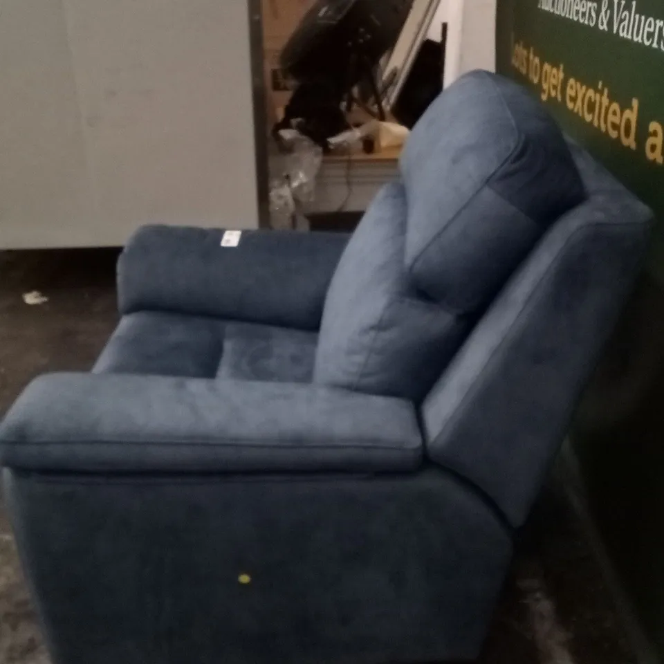 DESIGNER G PLAN MADE THORNBURY STINGRAY INDIGO RECLINING ARM CHAIR