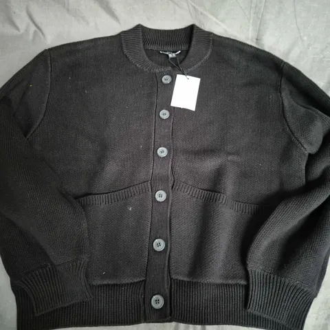 NOBODY'S CHILD BLACK KNIT CARDIGAN – UK M 