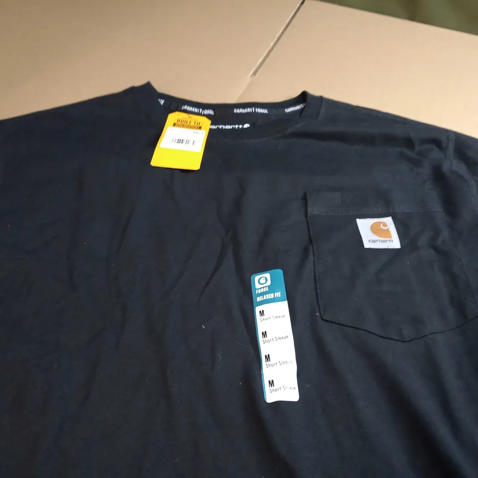 CARHARTT BLACK LOGO CREW NECK T-SHIRT - MEDIUM