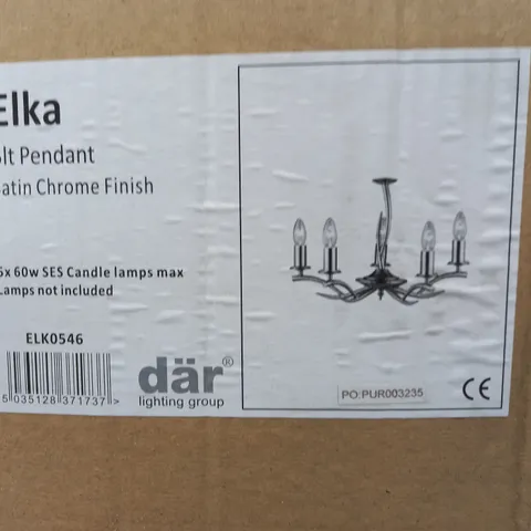 BOXED DAR ELK0546 HANGING ELKA 5 LIGHT CEILING PENDANT