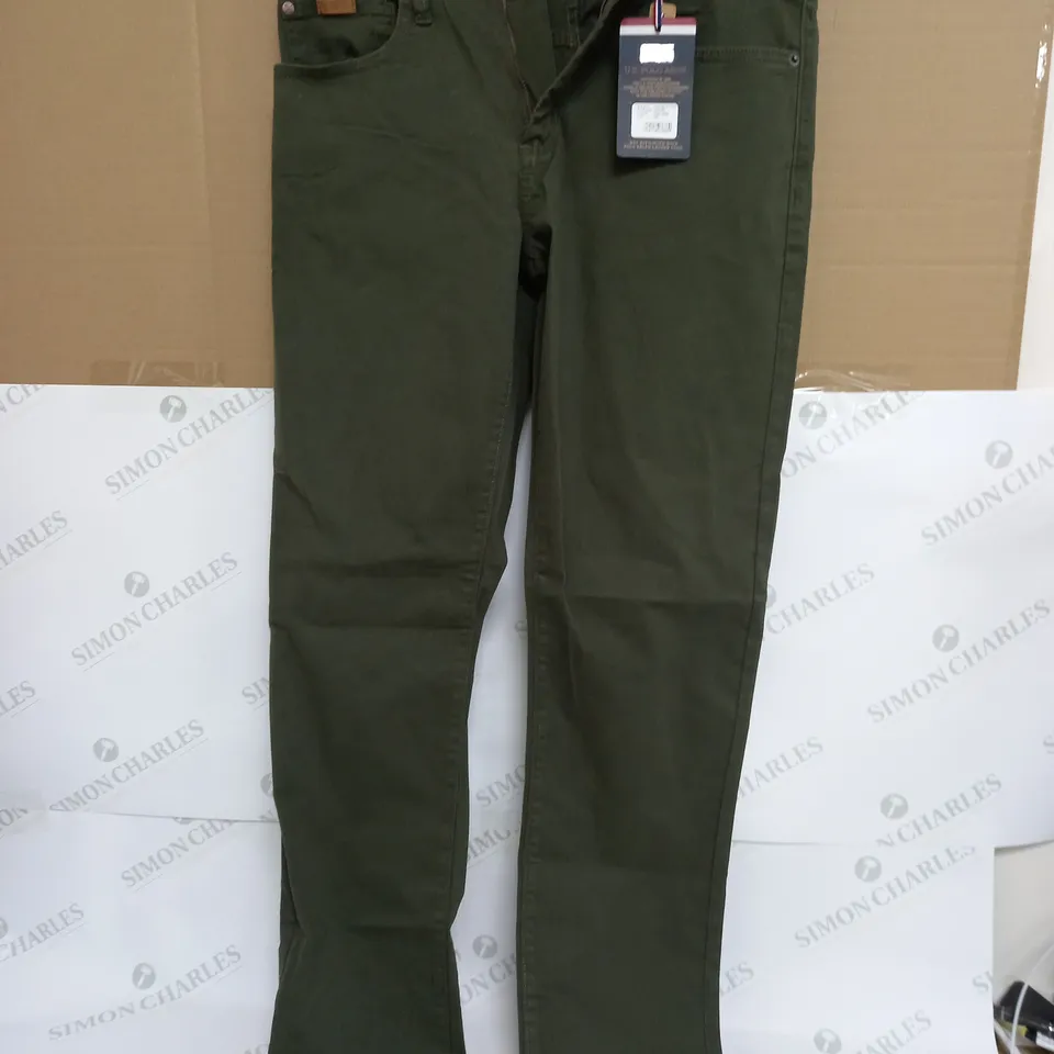 U.S. POLO ASSN. SLIM FIT PANTS IN ARMY GREEN - 32R