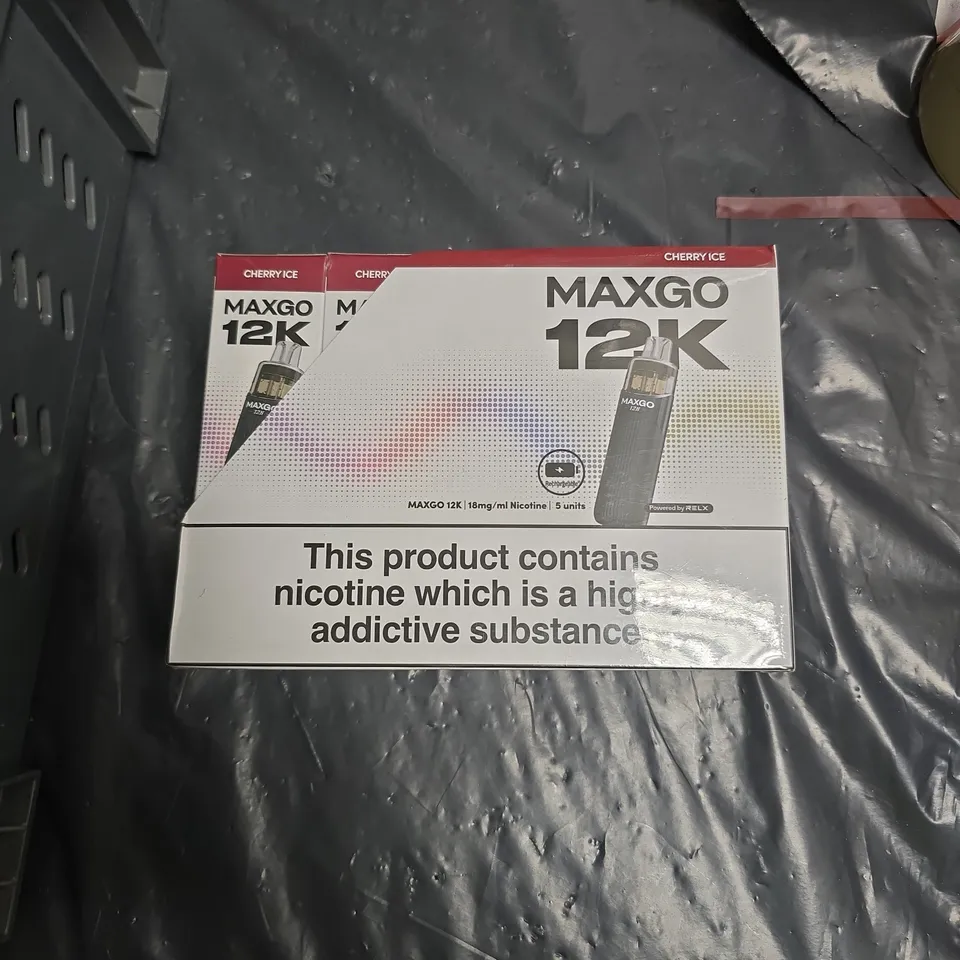 MAXGO 12K DISPOSABLE NICOTINE E-CIGARETTE KIT – CHERRY ICE, 5 UNITS