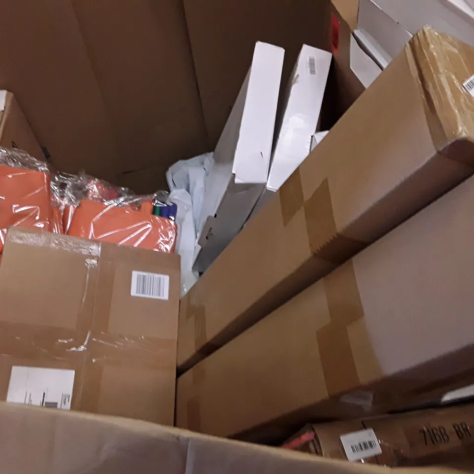 PALLET OF ASSORTED PRODUCTS INCLUDING DOG BED, 3 IN 1 TOILET SEAT, BANANA KAYAK, CLOTHES RACK WITH SHOE STORAGE, PLASTIC SKATEBOARD 