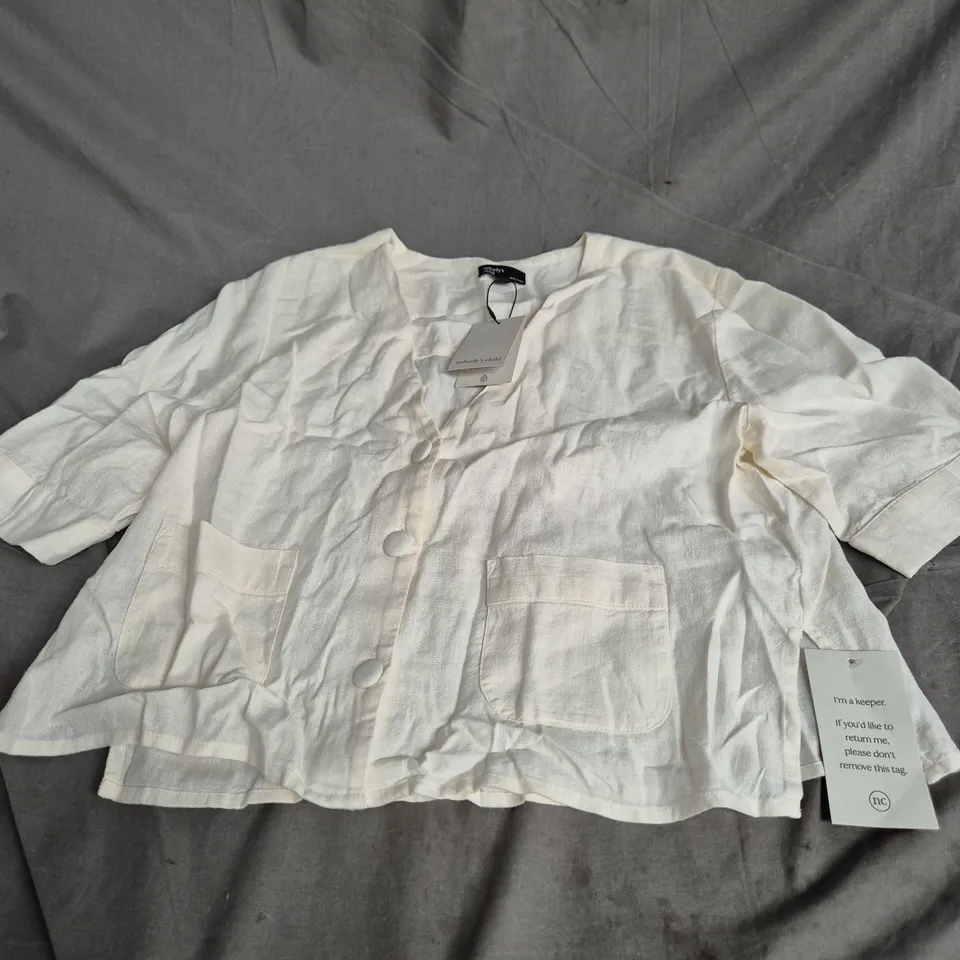 NOBODY'S CHILD BOBBIE SHIRT – LINEN CREAM, UK 8