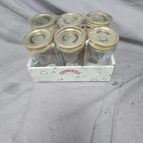 KILNER WIDE MOUTH CANNING JARS β SET OF 6, 500ML EACH, IN ORIGINAL BOX