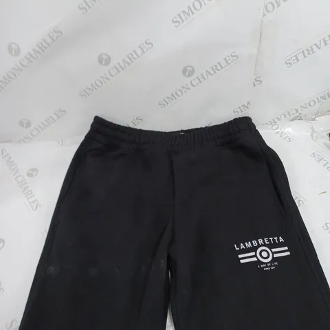 LAMBRETTA SLIM FIT JOGGERS IN BLACK - M
