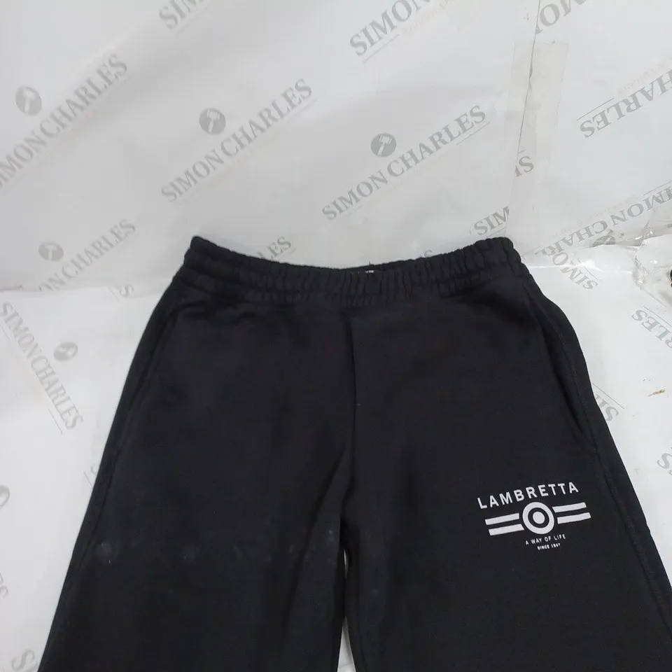 LAMBRETTA SLIM FIT JOGGERS IN BLACK - M