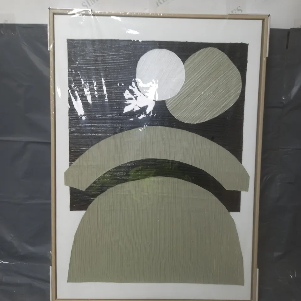 GREEN AND BLACK ABSTRACT WALL ART