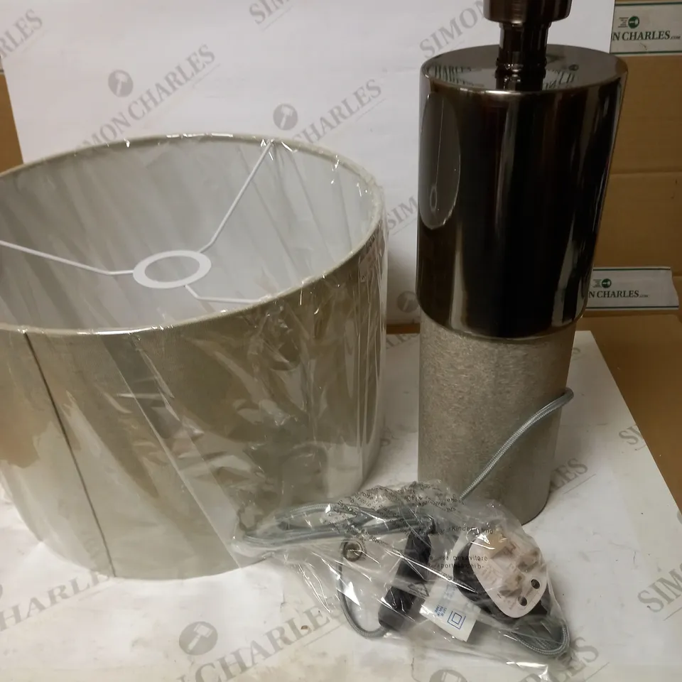 JOHN LEWIS AKANI LINEN SHADE ANTIQUED NICKEL TABLE LAMP 