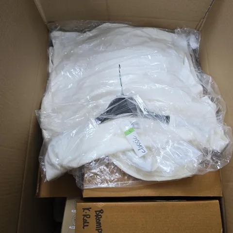 BOX OF APPROXIMATELY 15 ASSORTED ITEMS INCLUDING A WAX HEATER, KITCHEN ROLL HOLDER AND A CAR AND HOME MASSAGE PILLOW