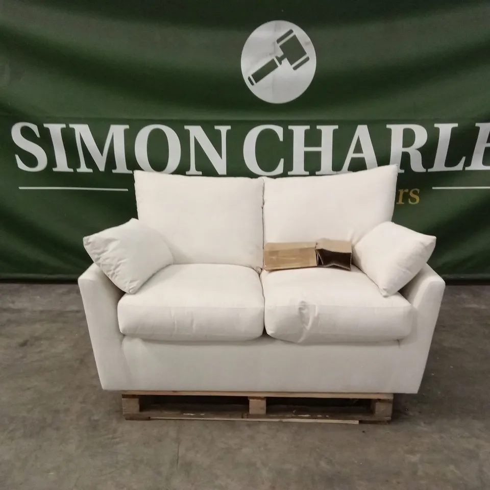 LANGDON 2 SEATER SOFA, CREAM HOUSE PLUSH FABRIC