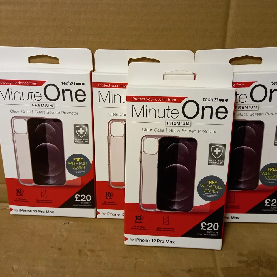 LOT OF 4 MINUTE ONE CLEAR CASES FOR IPHONE 12 PRO MAX