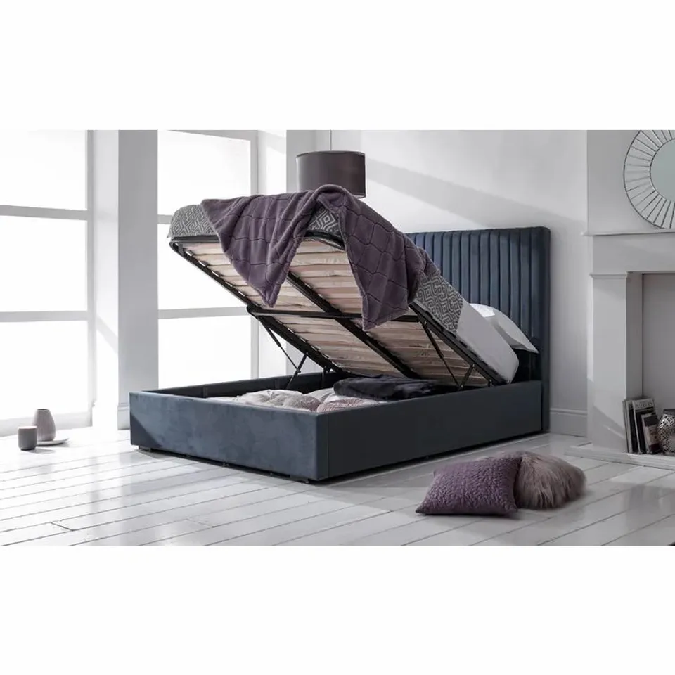 BOXED VAN NEST UPHOLSTERED LOW PROFILE OTTOMAN BED 4 BOXES COMPLETE 