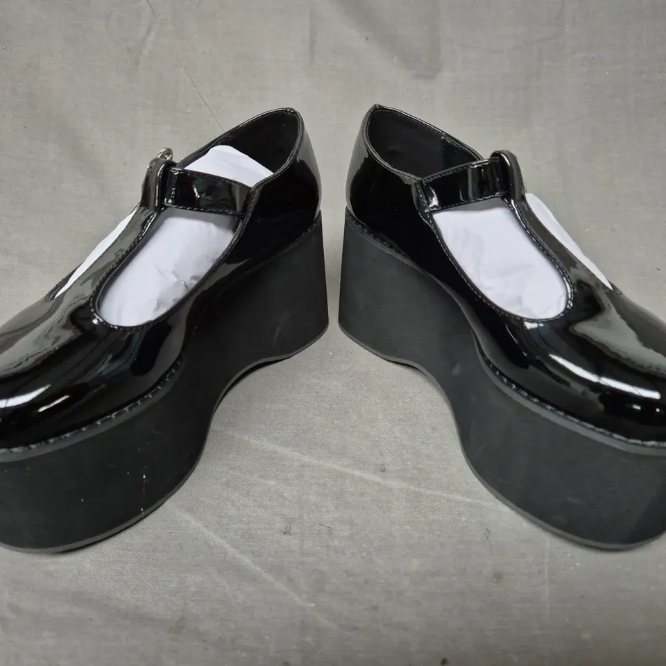 BOXED PAIR OF KOI MORENO BLACK PLATFORM MARY JANES UK SIZE 3
