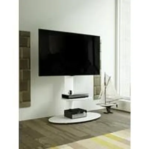 AVF LUGANO OVAL 800 TV STAND - WHITE - FITS UP TO 65 INCH - COLLECTION ONLY 