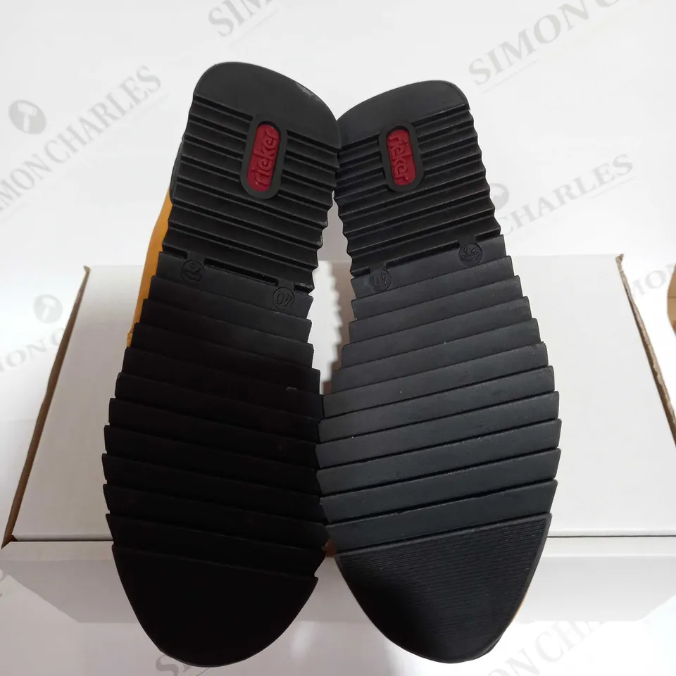 RIEKER YELLOW SUEDETTE ZIP TRAINERS - SIZE 6.5