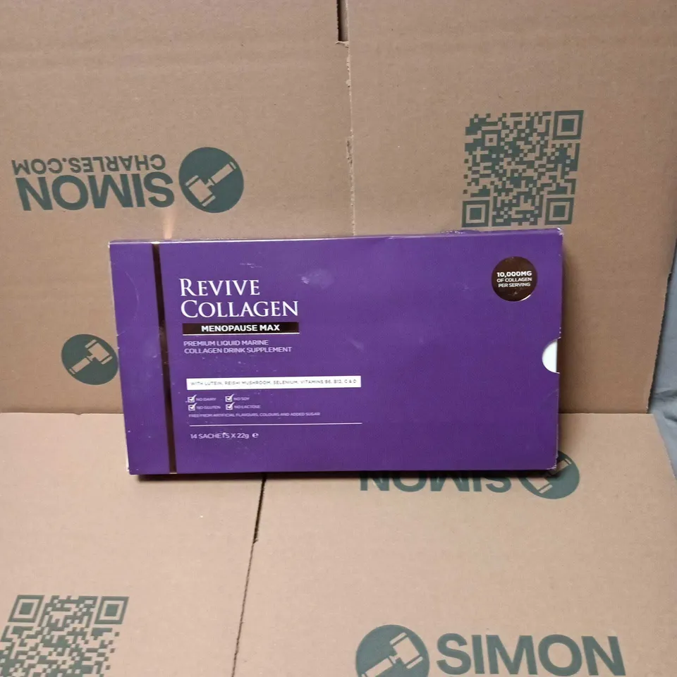 REVIVE COLLAGEN MENOPAUSE MAX PREMIUM LIQUID MARINE DRINK SUPPLEMENT BOXED