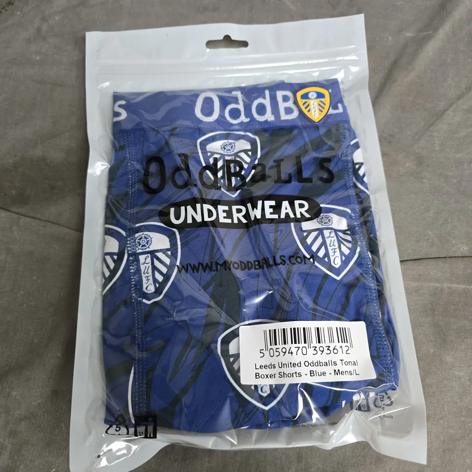 LEEDS UNITED ODDBALLS TONAL BOXER SHORTS - BLUE - MENS/L