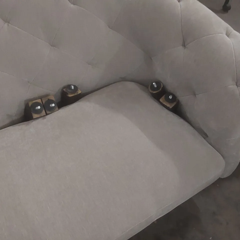 DANETTI LUXE 3 SEATER SOFA LIGHT GREY FABRIC