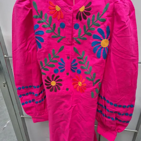 BODEN PINK FLORAL EMBROIDERED DRESS – UK 12L (US 8L)