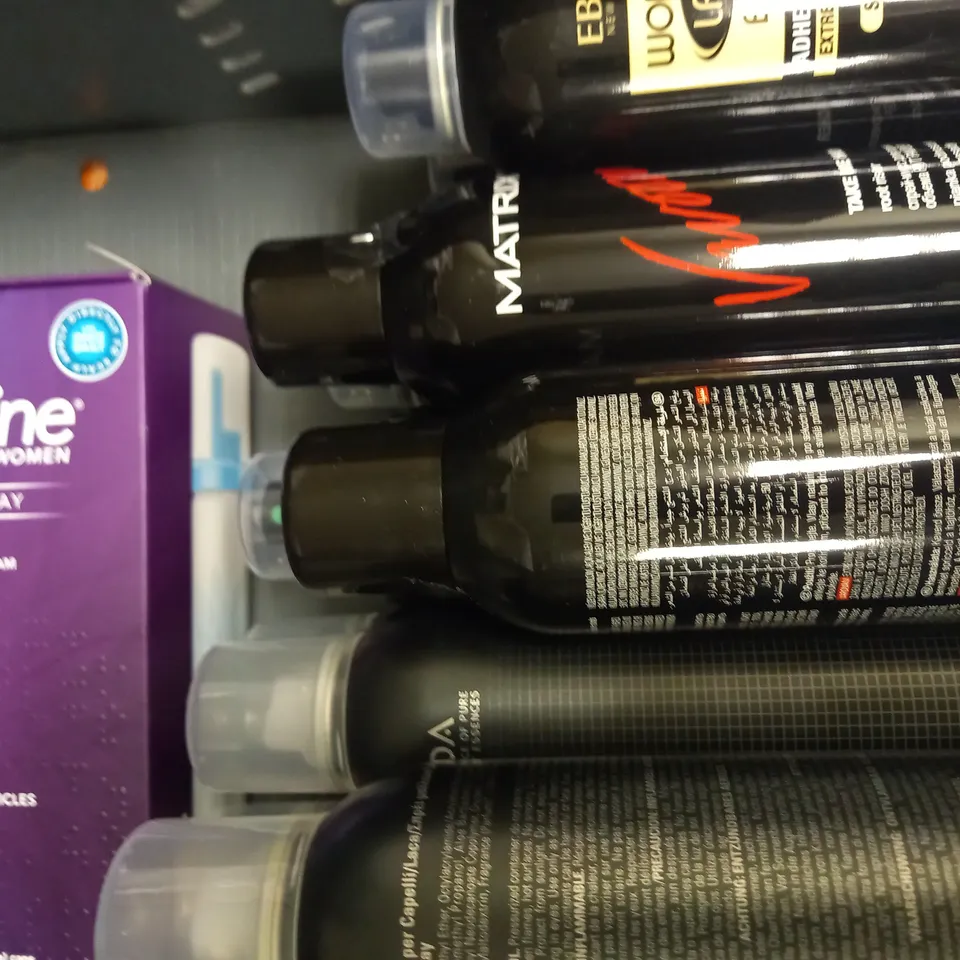 LOT OF APPROXIMATELY 17 ASSORTED AEROSOLS, TO INCLUDE REGAINE, VEET, PAINT, ETC - COLLECTION ONLY