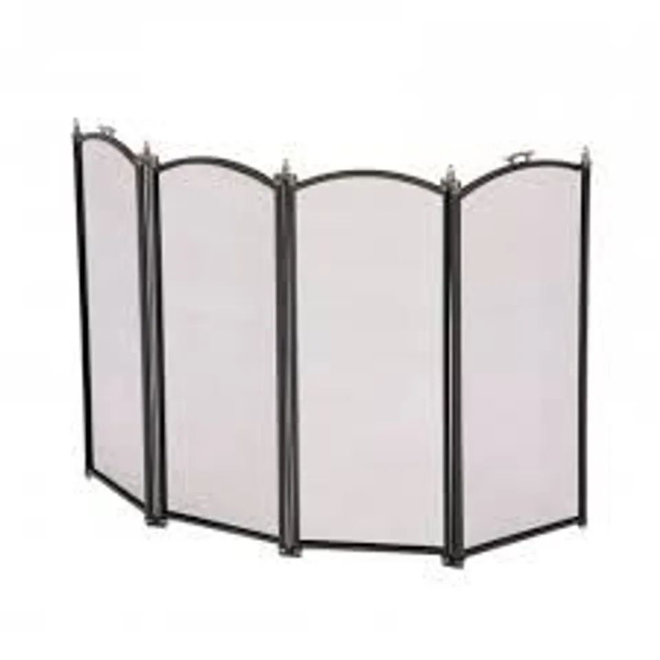 BOXED HEAVY DUTY STEEL 4 PANEL FIRE SCREEN SPARK GUARD