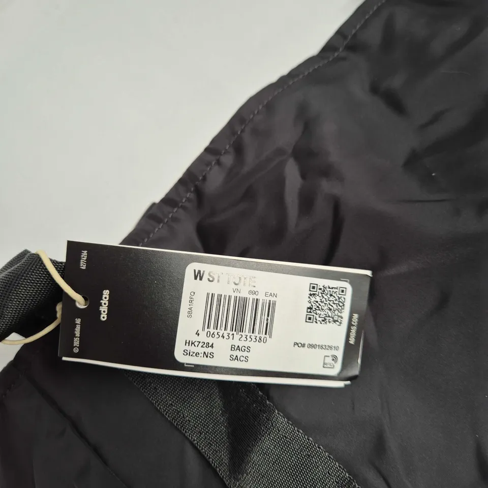 ADIDAS BLACK NYLON TOTE BAG