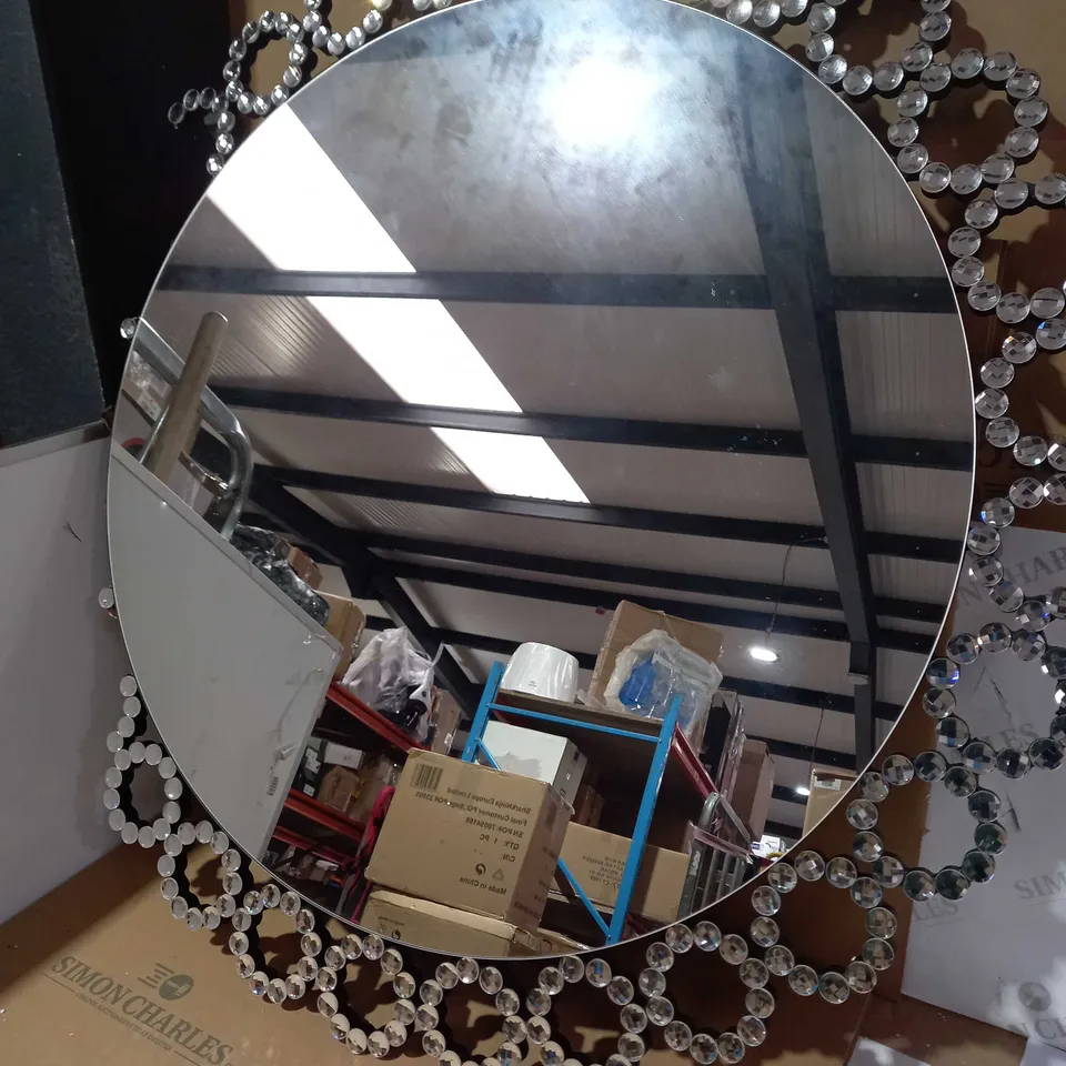  JM BY JULIEN MACDONALD CIRCULAR CRYSTAL WALL MIRROR - COLLECTION ONLY 
